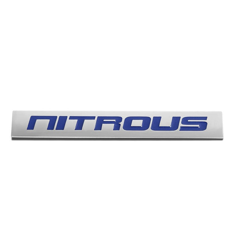 Blue/Chrome NITROUS Logo Plate Bumper Trunk Metal Badge Decal Sticker Emblem-Exterior-BuildFastCar