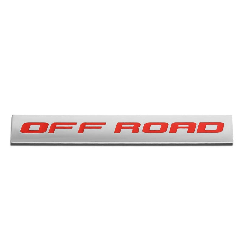 Red/Chrome OFF ROAD Text Sign Trim Rear Trunk METAL Badge Decal Emblem 3M Tape-Exterior-BuildFastCar