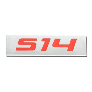 Red/Chrome S14 Sign Trim Sport Auto Trunk Polished Badge Decal Emblem 3M Tape-Exterior-BuildFastCar