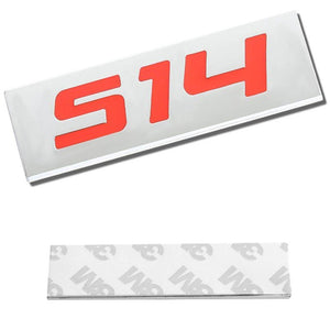 Red/Chrome S14 Sign Trim Sport Auto Trunk Polished Badge Decal Emblem 3M Tape-Exterior-BuildFastCar