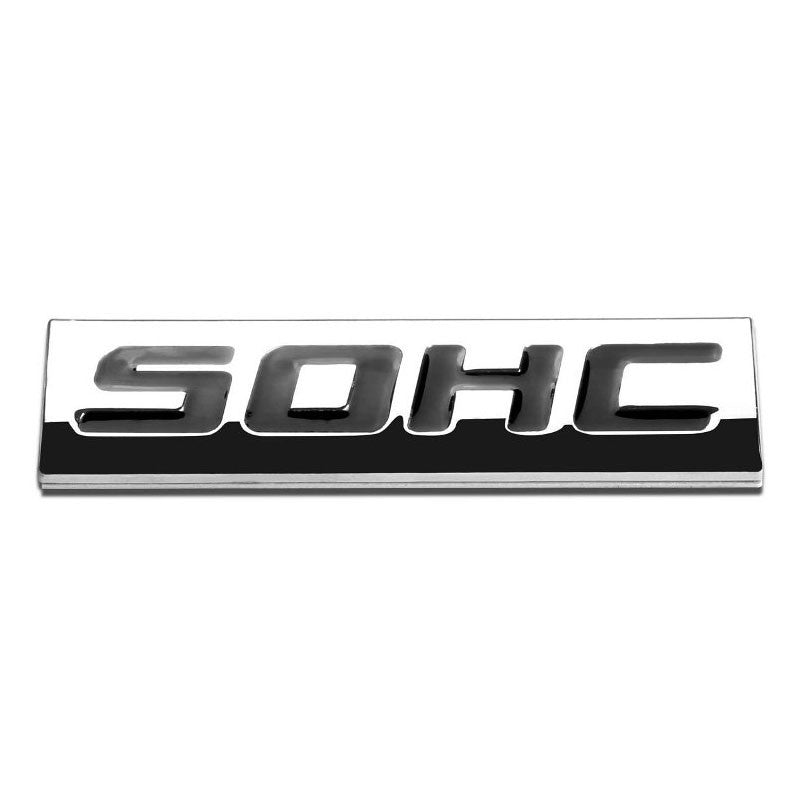 Black/Chrome SOHC Letter Sign Engine Rear Trunk Polished Logo Badge Decal Emblem-Exterior-BuildFastCar