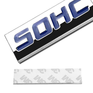 Blue/Chrome SOHC Logo Sign Plate Rear Trunk Metal Badge Decal Sticker Emblem-Exterior-BuildFastCar