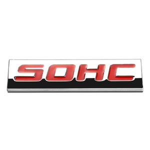 Red/Chrome SOHC Sign Trim Automobile Rear Trunk Polished Badge Decal Emblem-Exterior-BuildFastCar