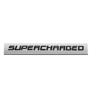 Black/Chrome SUPERCHARGED Letter Sign Trunk Polished Badge Decal Plate Emblem-Exterior-BuildFastCar