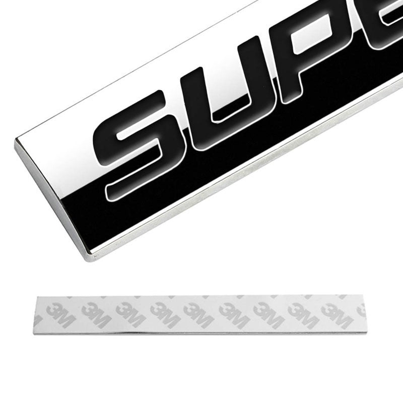 Black/Chrome SUPER DUTY Letter Sign Rear Trunk Polished Badge Decal Plate Emblem-Exterior-BuildFastCar