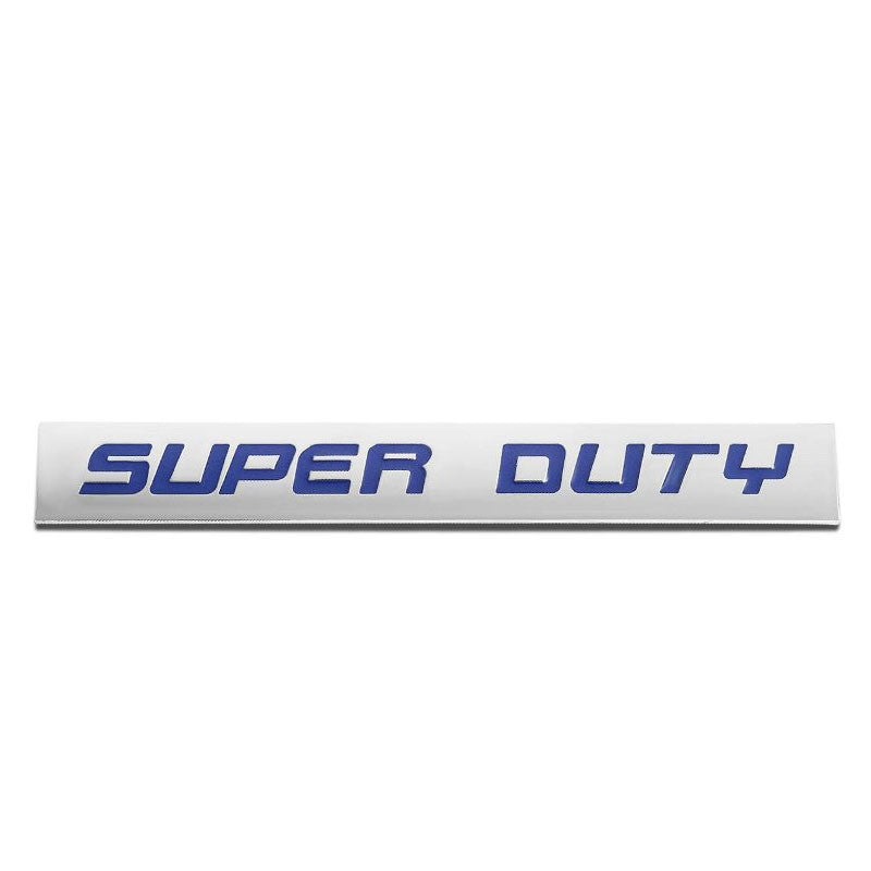 Blue/Chrome SUPER DUTY Text Logo Plate Trunk Metal Badge Decal Sticker Emblem-Exterior-BuildFastCar