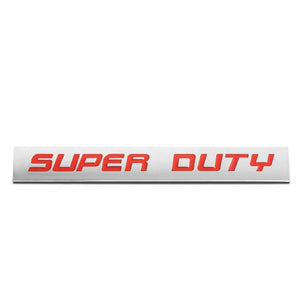 Red/Chrome SUPER DUTY LOGO Sign Trim Rear Trunk Polished Badge Decal Emblem-Exterior-BuildFastCar