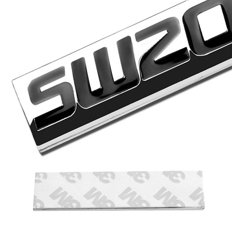 Black/Chrome SW20 Letter Logo Sign Rear Trunk Polished Badge Decal Plate Emblem-Exterior-BuildFastCar