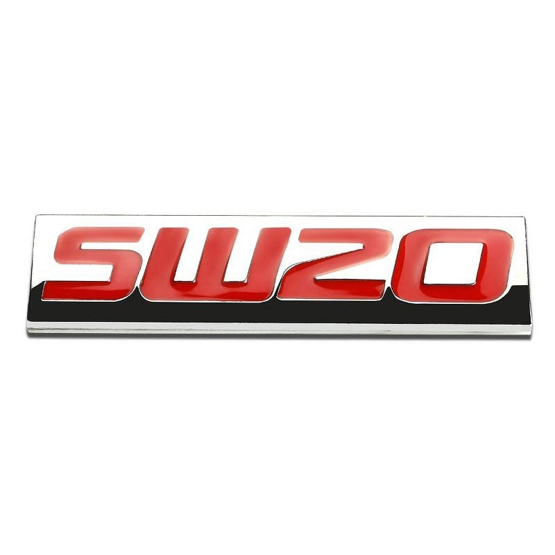 Red/Chrome SW20 Letter Sign Trim Rear Trunk Polished Badge Decal Emblem 3M Tape-Exterior-BuildFastCar