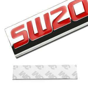 Red/Chrome SW20 Letter Sign Trim Rear Trunk Polished Badge Decal Emblem 3M Tape-Exterior-BuildFastCar