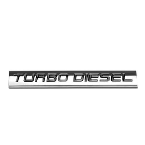 Black/Chrome TURBO DIESEL Letter Sign Rear Trunk Metal Badge Decal Plate Emblem-Exterior-BuildFastCar