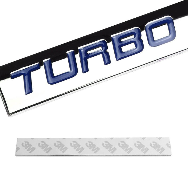 Blue/Chrome Turbo Diesel Logo Plate Rear Trunk Metal Badge Decal Sticker Emblem-Exterior-BuildFastCar