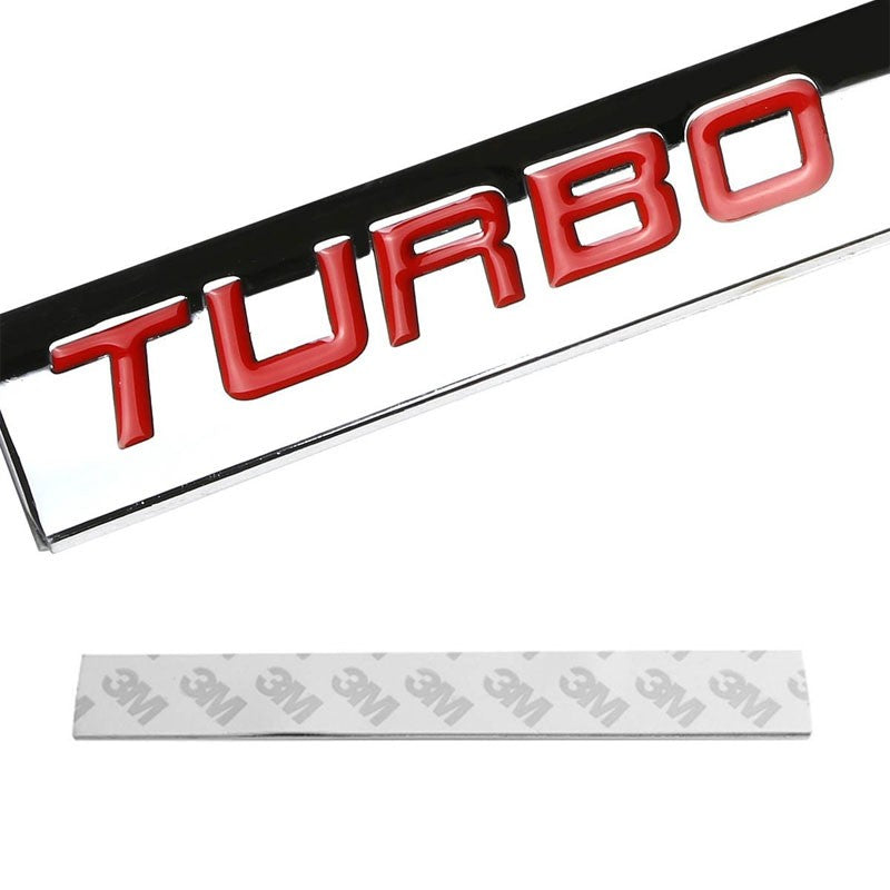 Red/Chrome TURBO DIESEL TEXT Sign logoTrim Rear Trunk Metal Badge Decal Emblem-Exterior-BuildFastCar