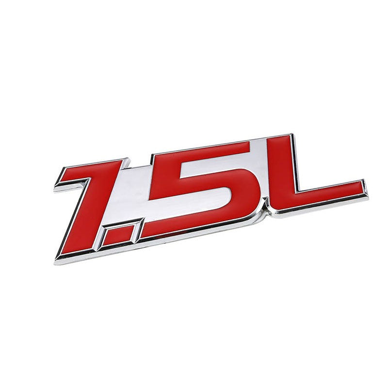 Red/Chrome 1.5L Logo Engine Auto Trunk Badge Emblem Polished Decal Sticker-Exterior-BuildFastCar