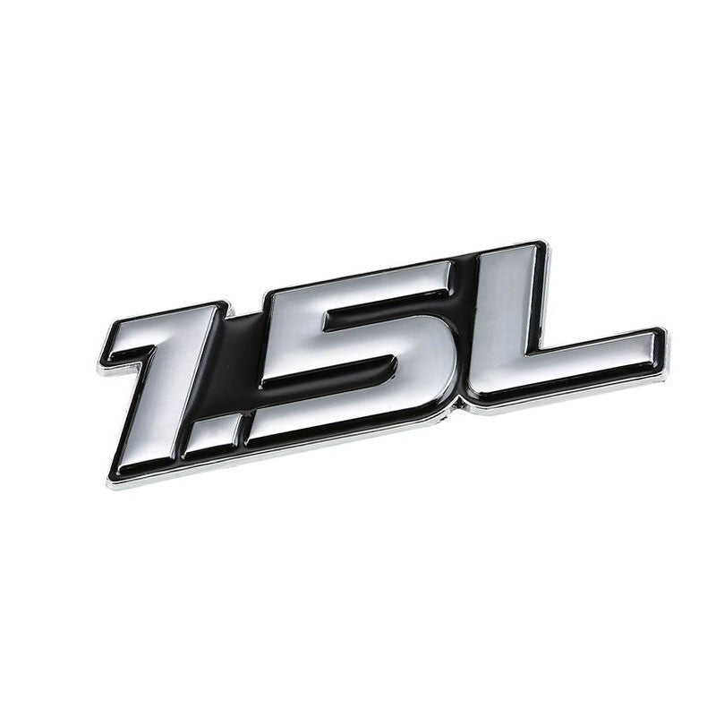 Black/Chrome 1.5L Sign Logo Engine Car Trunk Badge Emblem Metal Decal 3M Tape-Exterior-BuildFastCar
