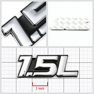 Black/Chrome 1.5L Sign Logo Engine Car Trunk Badge Emblem Metal Decal 3M Tape-Exterior-BuildFastCar