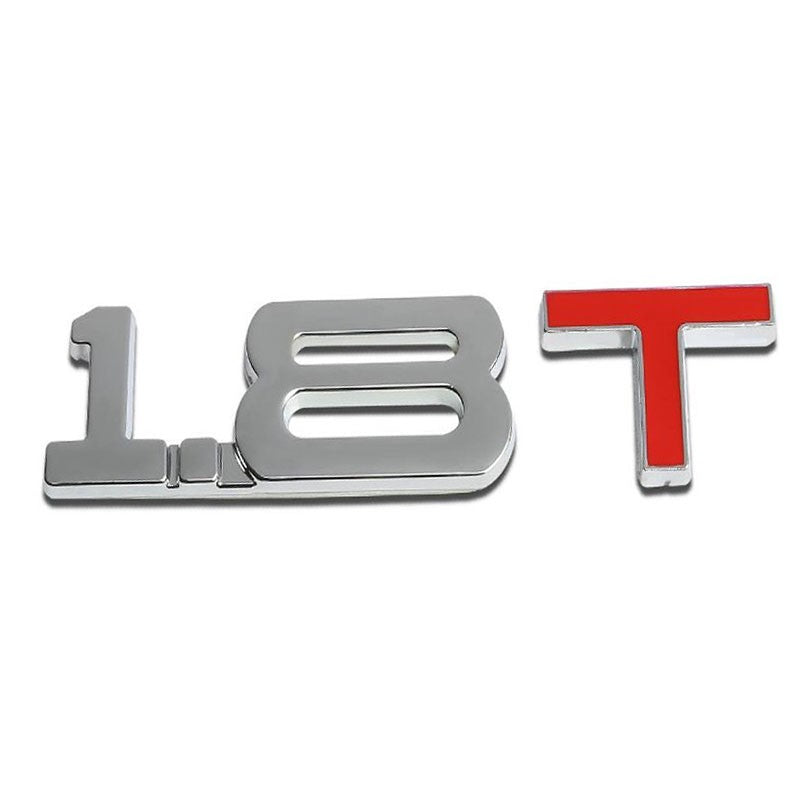 Chrome 1.8T Sign Logo Engine Trunk Metal TRIM Badge Emblem Decal 3M Tape-Exterior-BuildFastCar