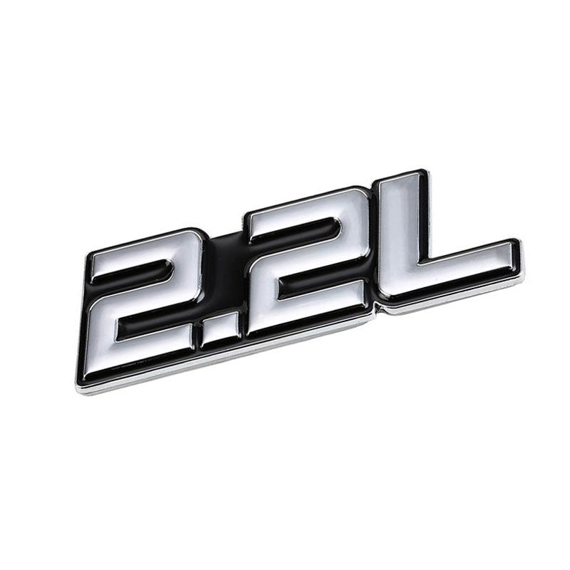 Black/Chrome 2.2L Sign Badge Diesel Trim Engine Emblem Metal Decal 3M Tape-Exterior-BuildFastCar