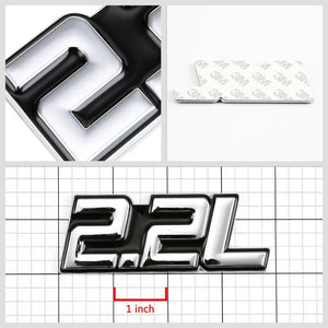 Black/Chrome 2.2L Sign Badge Diesel Trim Engine Emblem Metal Decal 3M Tape-Exterior-BuildFastCar