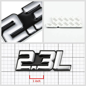 Black/Chrome 2.3L Sign Turbo Sport Engine Emblem Metal Decal Plate Sticker Badge-Exterior-BuildFastCar
