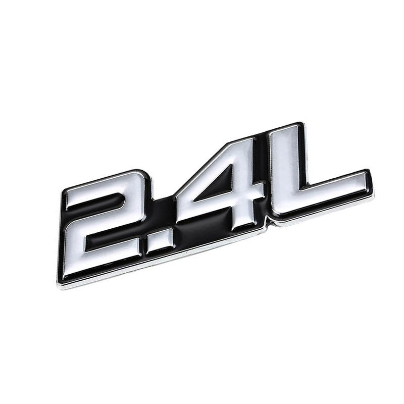 Black/Chrome 2.4L Symbol Car/Trunk Badge Emblem Polished Decal Adhesive Sticker-Exterior-BuildFastCar