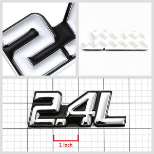 Black/Chrome 2.4L Symbol Car/Trunk Badge Emblem Polished Decal Adhesive Sticker-Exterior-BuildFastCar