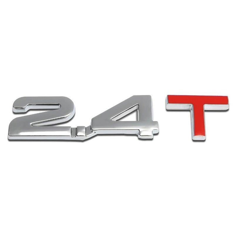 Chrome 2.4T Number Sign Logo Rear Trunk Badge Emblem Decal w/ 3M Adhesive-Exterior-BuildFastCar