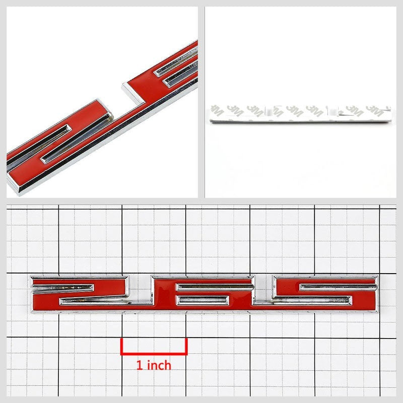 Red/Chrome 265 Logo Racing Sport Car Badge Emblem Polished Decal Plate-Exterior-BuildFastCar