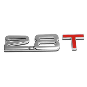 Chrome 2.8T Sign Logo Engine Trunk Badge Emblem Decal 3M Adhesive Sticker-Exterior-BuildFastCar