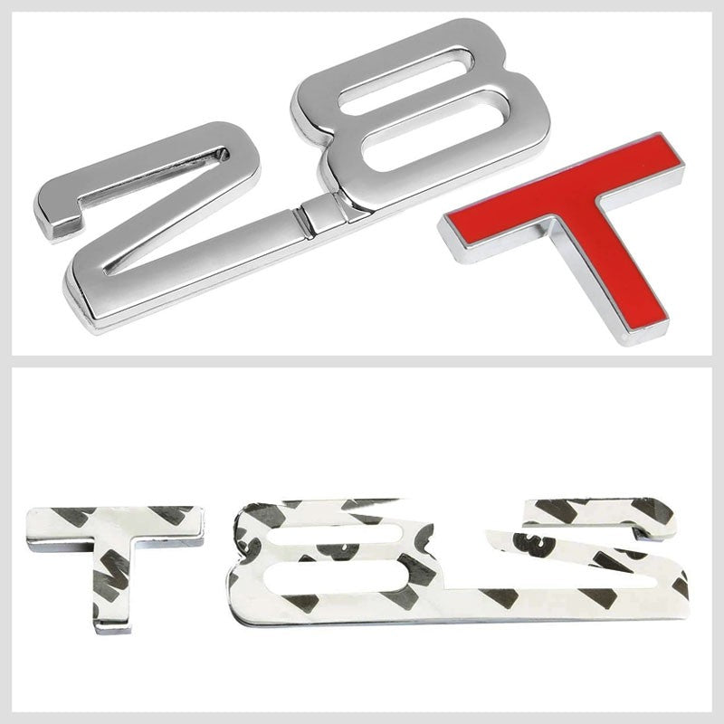 Chrome 2.8T Sign Logo Engine Trunk Badge Emblem Decal 3M Adhesive Sticker-Exterior-BuildFastCar