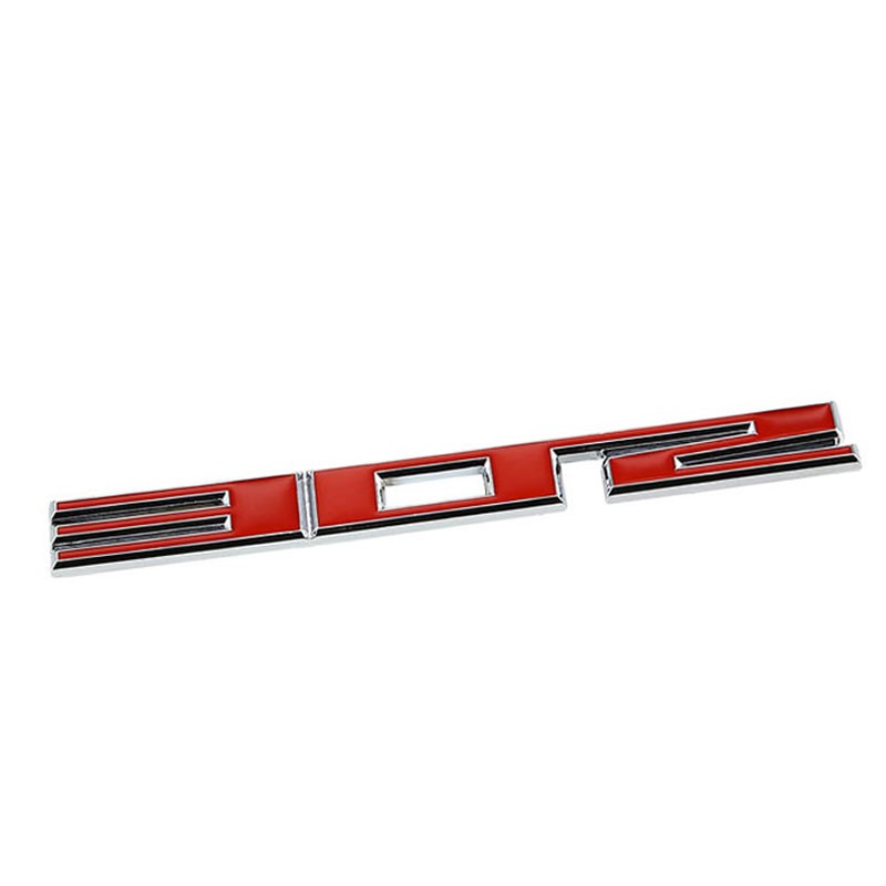 Red/Chrome 302 Letter Logo Badge Emblem Metal Decal Plate 3M Adhesive Sticker-Exterior-BuildFastCar