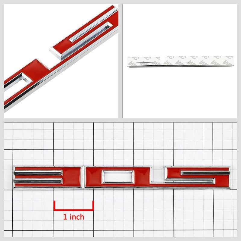 Red/Chrome 305 Logo Racing Sport Car Badge Emblem Polished Decal Plate-Exterior-BuildFastCar