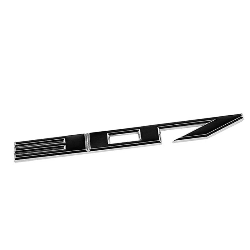 Black/Chrome 307 Cu Number Logo Engine Badge Emblem Decal Plate 3M Sticker-Exterior-BuildFastCar