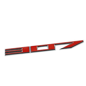 Red/Chrome 307 Logo Sign Engine Sport Car Badge Emblem Polished Decal Plate-Exterior-BuildFastCar