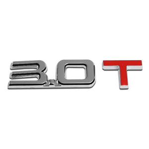 Chrome 3.0T Text Sign Logo Rear Sport Trunk Badge Emblem Decal Sticker-Exterior-BuildFastCar
