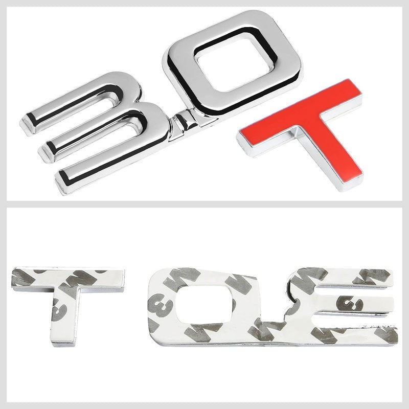Chrome 3.0T Text Sign Logo Rear Sport Trunk Badge Emblem Decal Sticker-Exterior-BuildFastCar