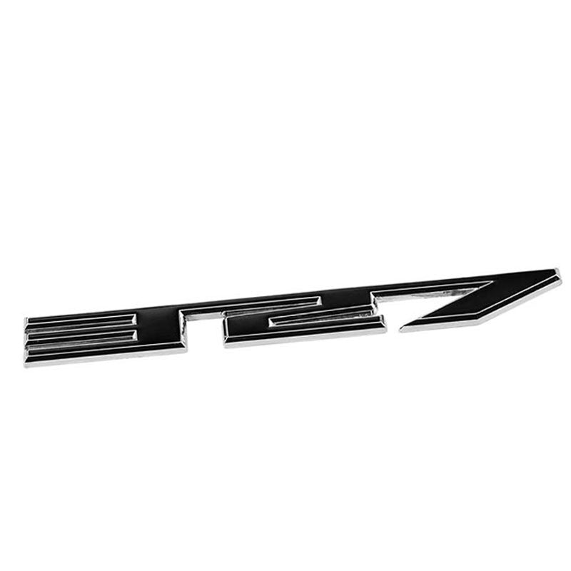 Black/Chrome 327 Cu Number Logo Engine Badge Emblem Decal Plate 3M Sticker-Exterior-BuildFastCar