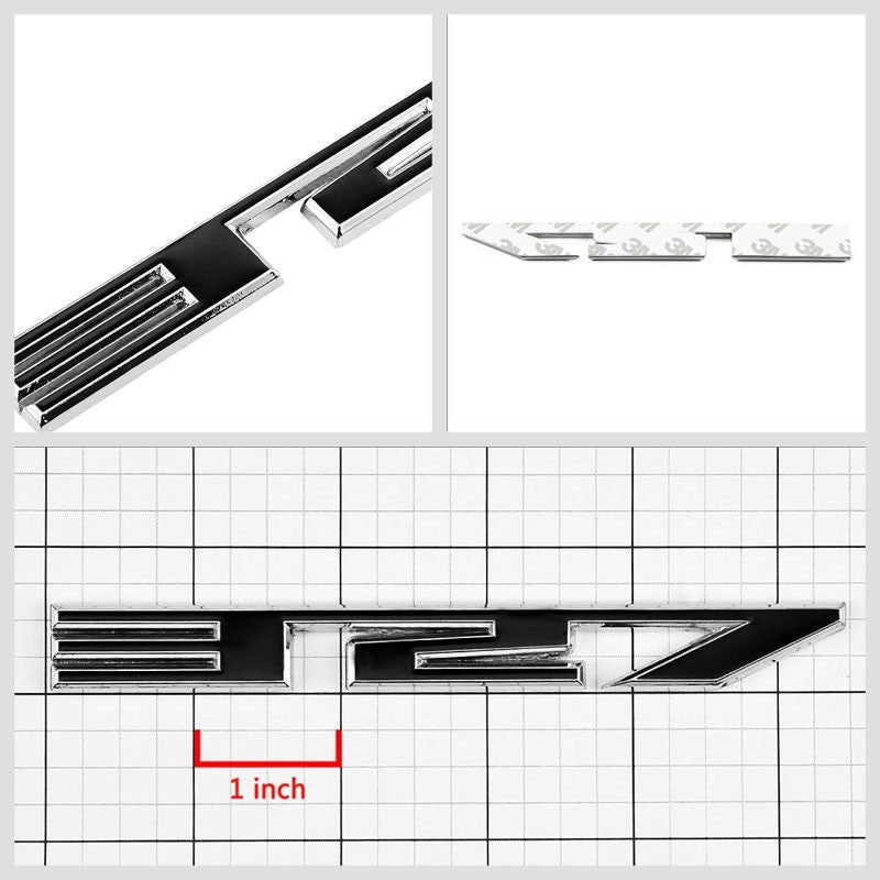 Black/Chrome 327 Cu Number Logo Engine Badge Emblem Decal Plate 3M Sticker-Exterior-BuildFastCar