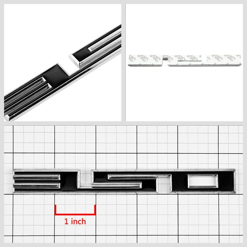 Black/Chrome 350 Cu Sign Logo Engine Badge Emblem Decal Plate 3M Sticker-Exterior-BuildFastCar