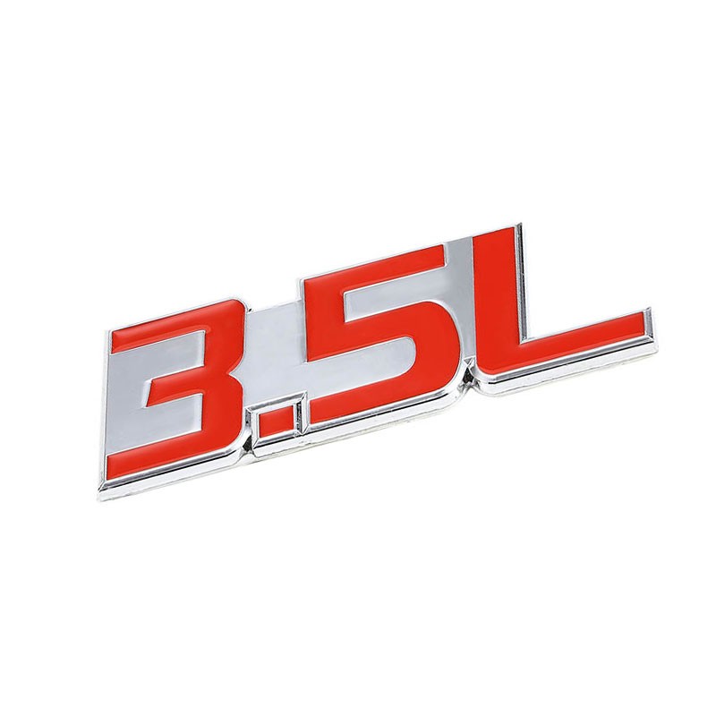 Red/Chrome 3.5L Engine Auto Logo Trim Badge Emblem Metal Decal Plate 3M Sticker-Exterior-BuildFastCar