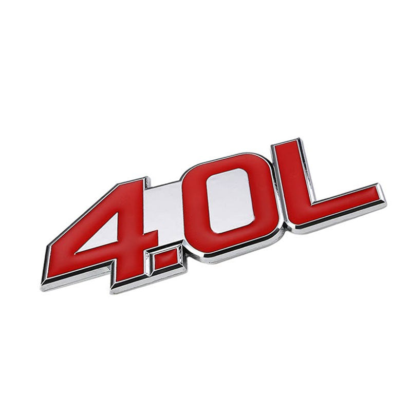 Red/Chrome 4.0L Logo V6 Sport Car Engine Emblem Metal Decal Plate Badge 3M-Exterior-BuildFastCar