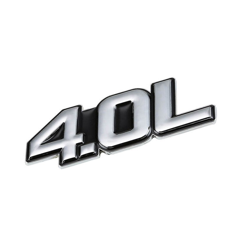 Black/Chrome 4.0L Sign Turbo V8 Sport Engine Emblem Decal Plate Sticker Badge-Exterior-BuildFastCar
