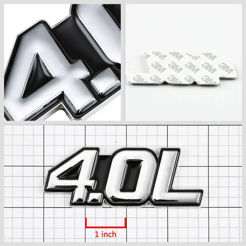 Black/Chrome 4.0L Sign Turbo V8 Sport Engine Emblem Decal Plate Sticker Badge-Exterior-BuildFastCar