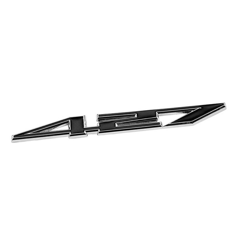 Black/Chrome 427 Cu Logo V8 Engine Badge Emblem Decal Plate 3M Sticker-Exterior-BuildFastCar