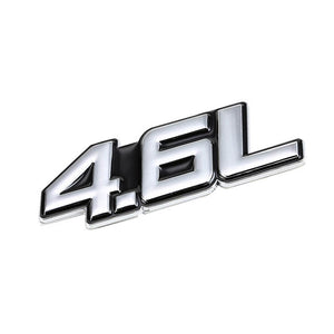 Black/Chrome 4.6L Sign Turbo V8 Sport Engine Emblem Decal Plate Metal Badge-Exterior-BuildFastCar