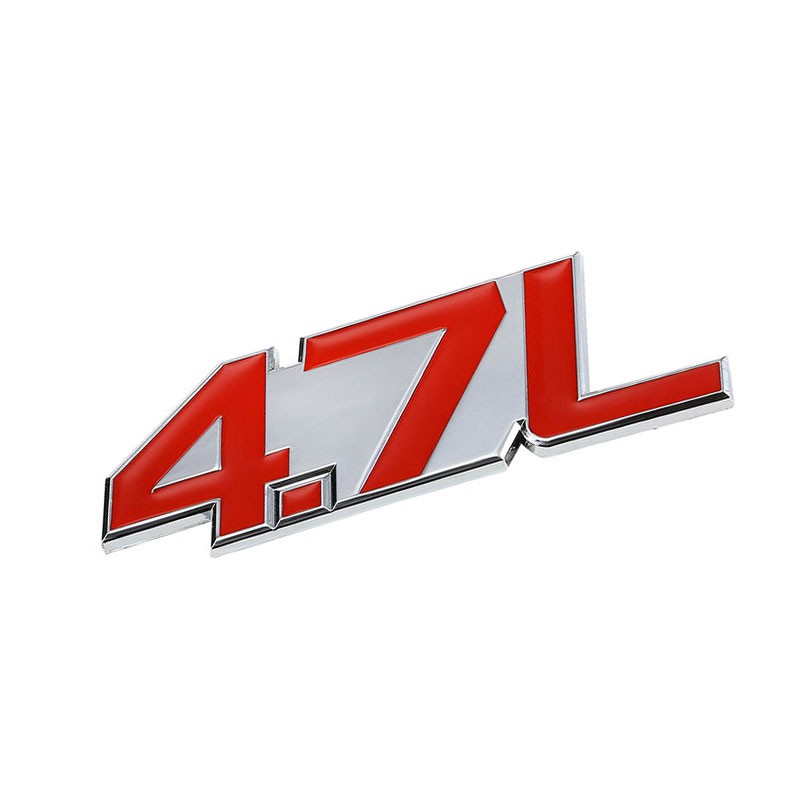 Red/Chrome 4.7L Sign V8 Engine Auto Trunk Badge Emblem Decal Adhesive Sticker-Exterior-BuildFastCar