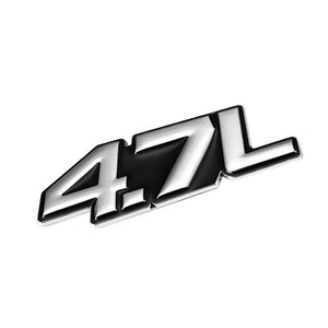 Black/Chrome 4.7L Symbol V8 Engine Auto Trunk Badge Emblem Decal 3M Sticker-Exterior-BuildFastCar