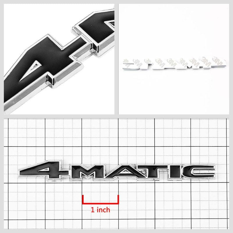 Black/Chrome 4-Matic Sign Logo V8 Engine Trunk Badge Metal Emblem Decal Sticker-Exterior-BuildFastCar
