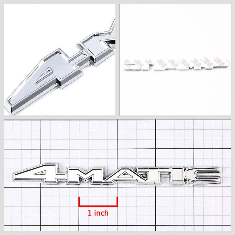 Chrome 4Matic Sign Logo V8 Engine Car Badge Metal Emblem Polished Decal Sticker-Exterior-BuildFastCar