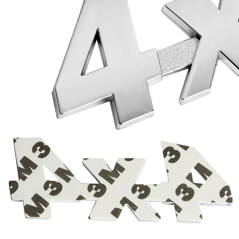 Polished 4X4 Letter Symbol Logo Sign Car Rear Trunk TRIM Badge Emblem Decal-Exterior-BuildFastCar